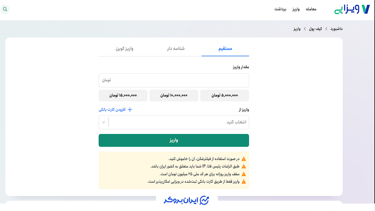 برداشت در ویزاپی