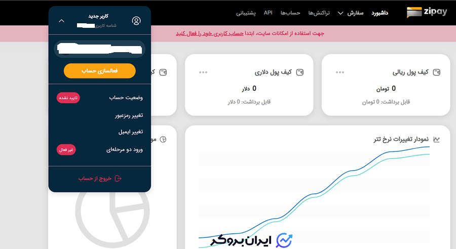 فعال کردن موارد امنیتی حساب زی پی