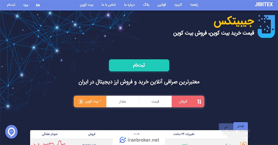 صفحه اصلی سایت صرافی جیبیتکس