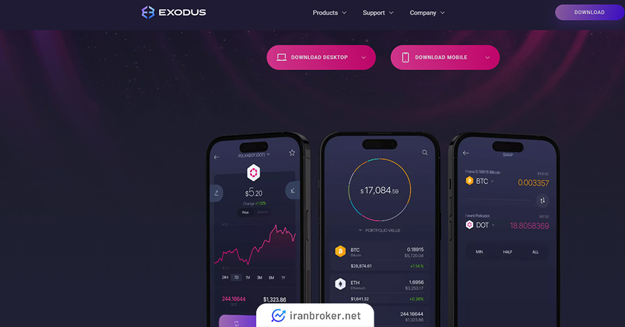  اکسودوس (Exodus): جزو بهترین کیف پول های پولکادات با قابلیت مدیریت NFT‌ ها