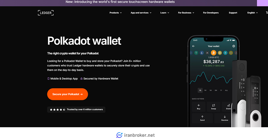  لجر (Ledger): بهترین کیف پول سخت‌ افزاری پولکادات 