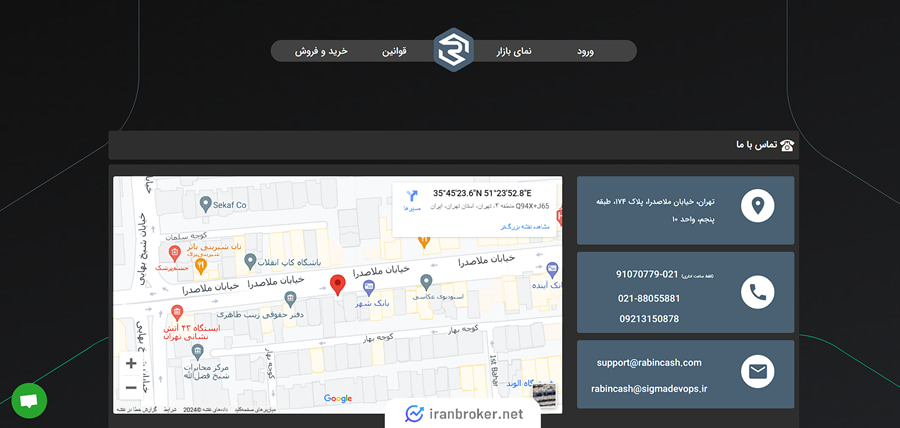 راه های تماس با صرافی رابین کش