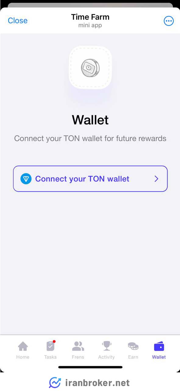 اتصال کیف پول تایم فارم