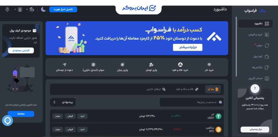 داشبورد فراسواپ