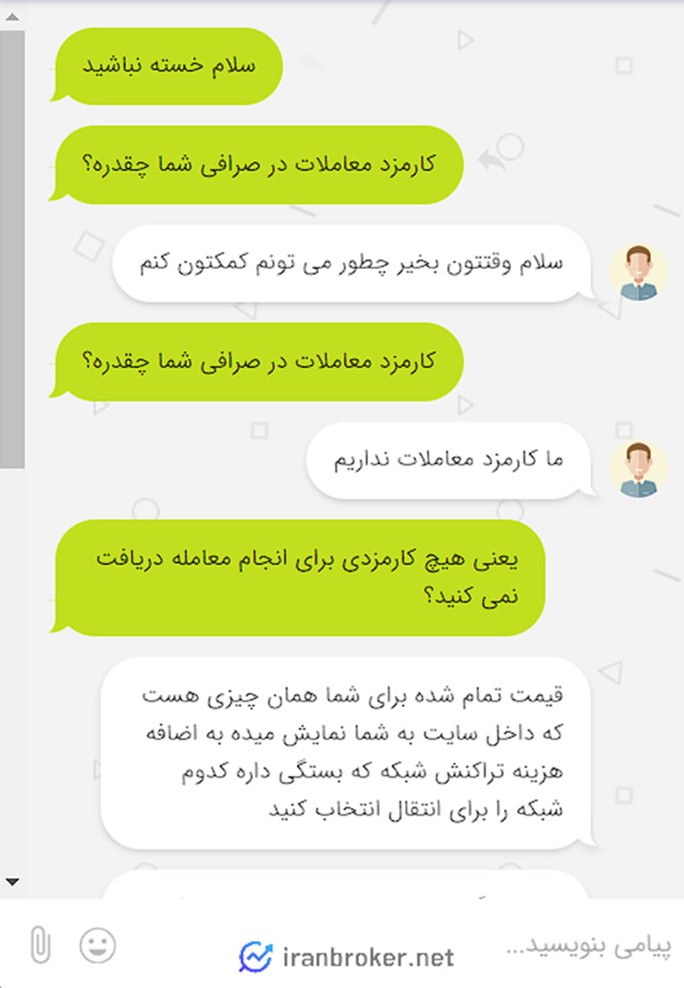 استعلام میزان کارمزد در صرافی بیت سو بیت
