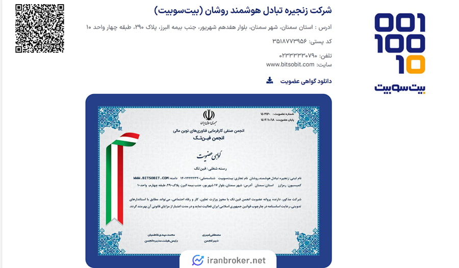 عضویت شرکت مادر وب ارز 24 با نام صرافی بیت سو بیت در فین تک