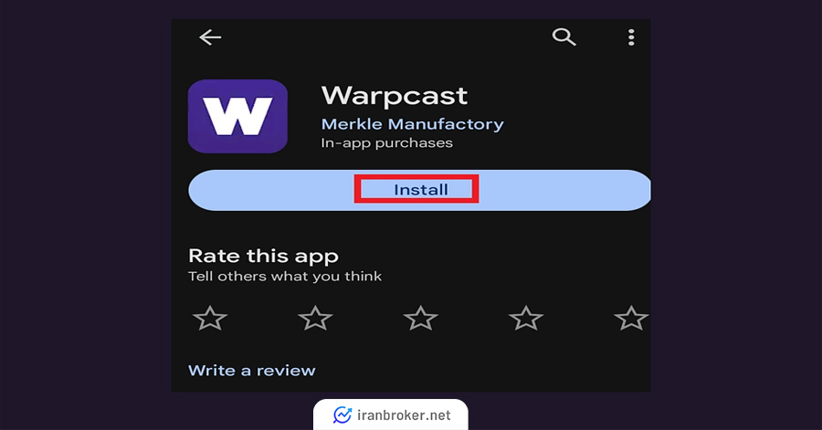نصب برنامه Warpcast