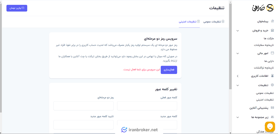 امنیت حساب کاربری صرافی آی او