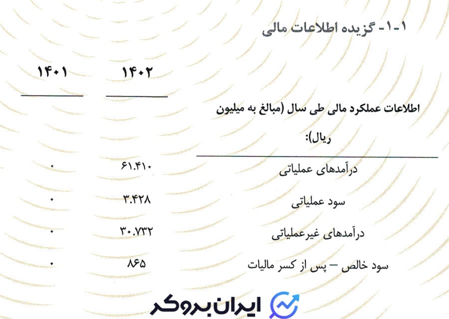 صورت سود و زیان کارگزاری یزدان