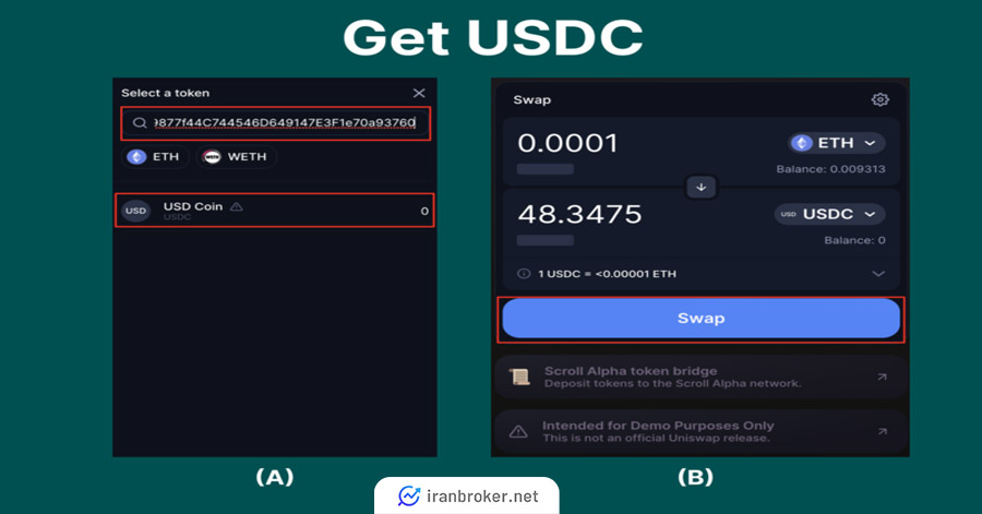 مرحله 3: نقدینگی استخر ETH-USDC را تامین کنید