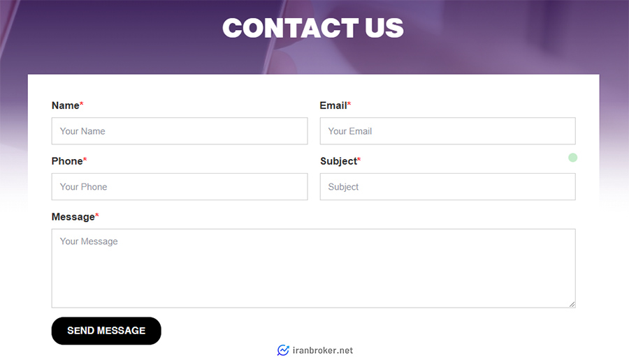 صفحه ارتباط با ما در بروکر تایتان کپیتال مارکتس