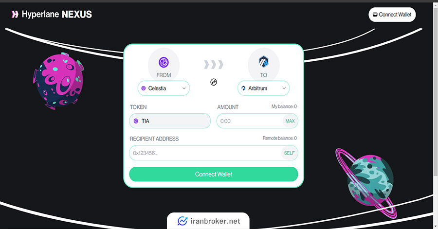 پل زدن توکن TIA در UseNexus.org برای دریافت ایردراپ هایپرلین