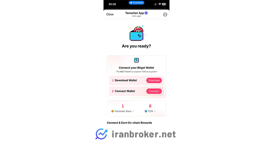 اتصال کیف پول تومارکت