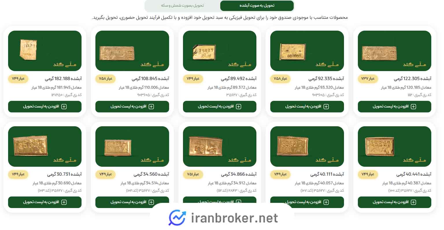 انواع وزن طلای آب شده
