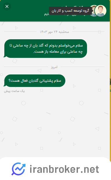 پشتیبانی چت آنلاین گلدبان