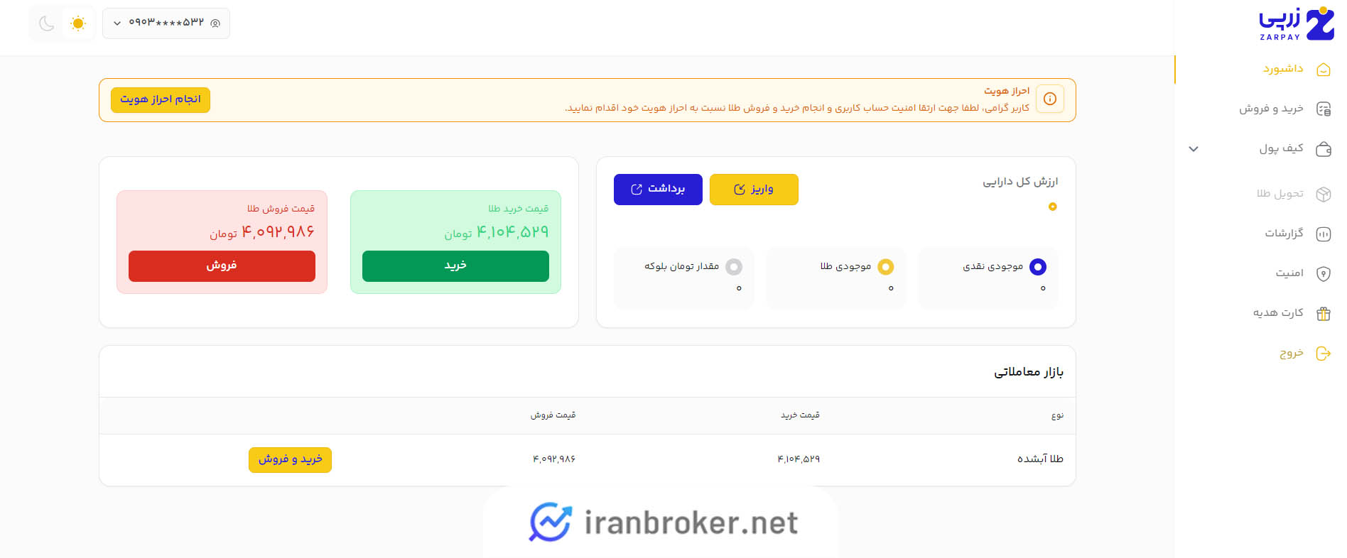 داشبورد زرپی