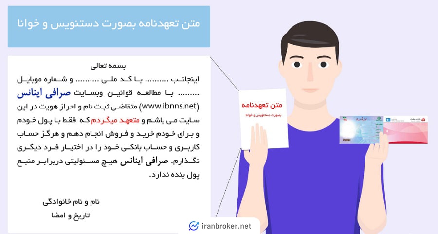 تعهدنامه برای احراز هویت در صرافی اینانس