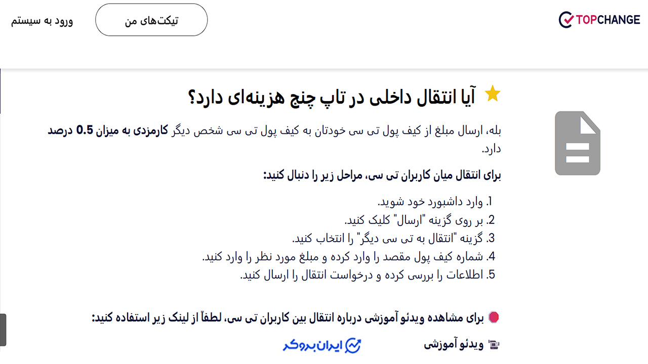 کارمزد در تاپ چنج