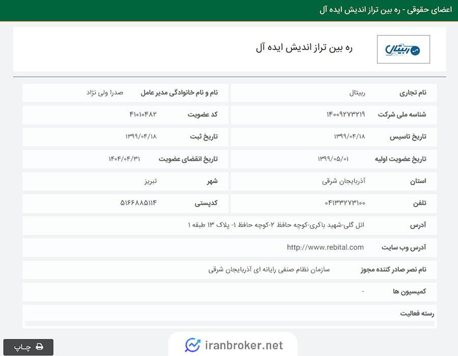 عضویت نظام صنفی رایانه ای صرافی ربیتال