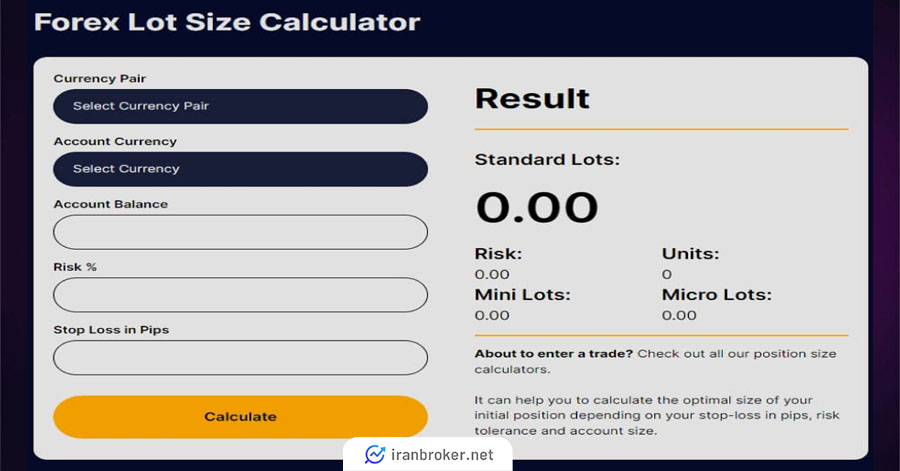 forex lot size calculator