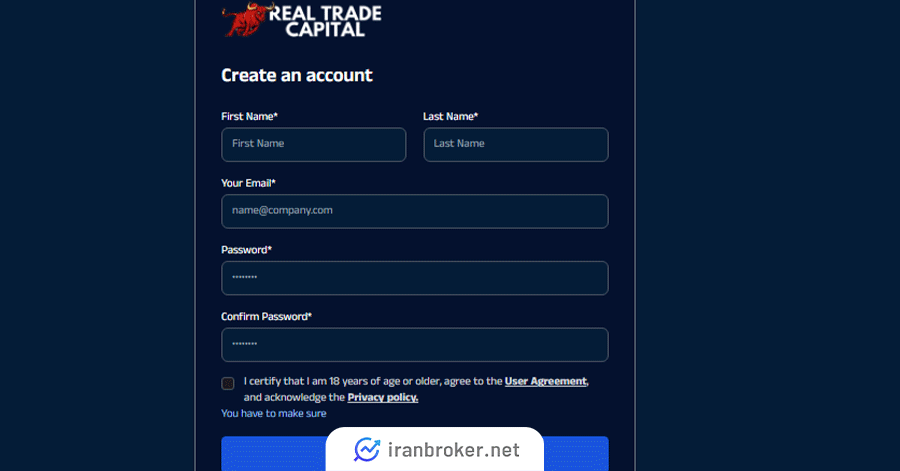 ثبت نام Real Trade Capital