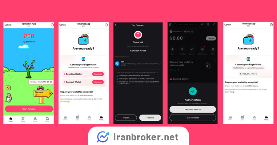 مراحل نصب کیف پول بیت گت در تومارکت