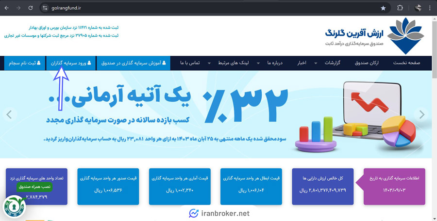 آموزش نحوه ثبت نام در صندوق ارزش آفرین گلبرگ