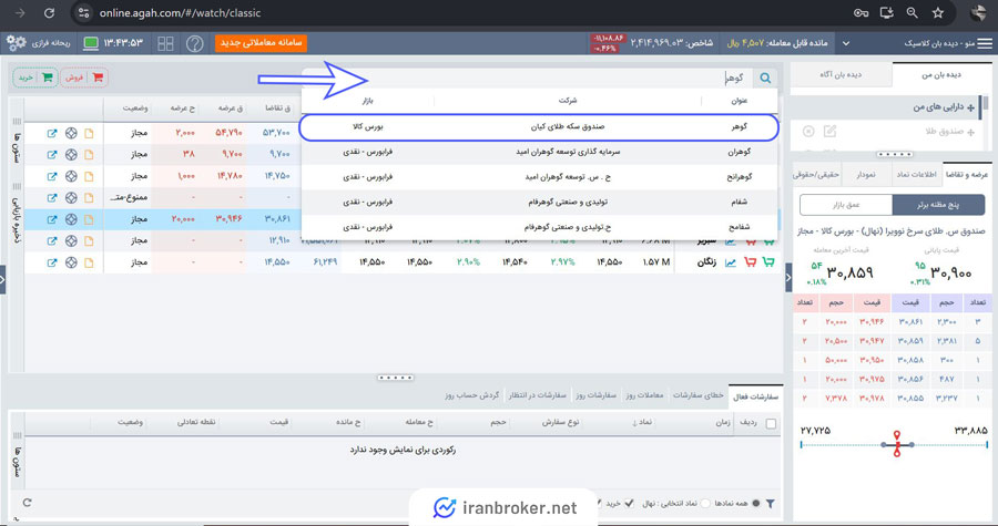 آموزش تصویری نحوه خرید و فروش صندوق طلای گوهر