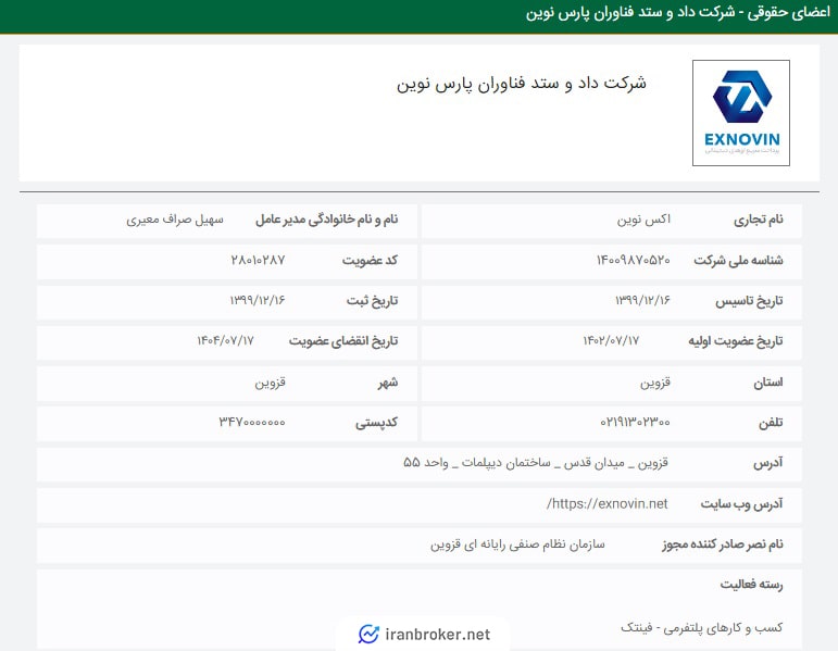 عضویت شرکت مادر ایکس نوین در نظام صنفی رایانهای قزوین