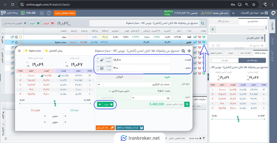 آموزش نحوه صدور صندوق طلای تابش