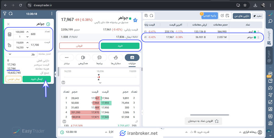 آموزش تصویری نحوه خرید صندوق طلای جواهر