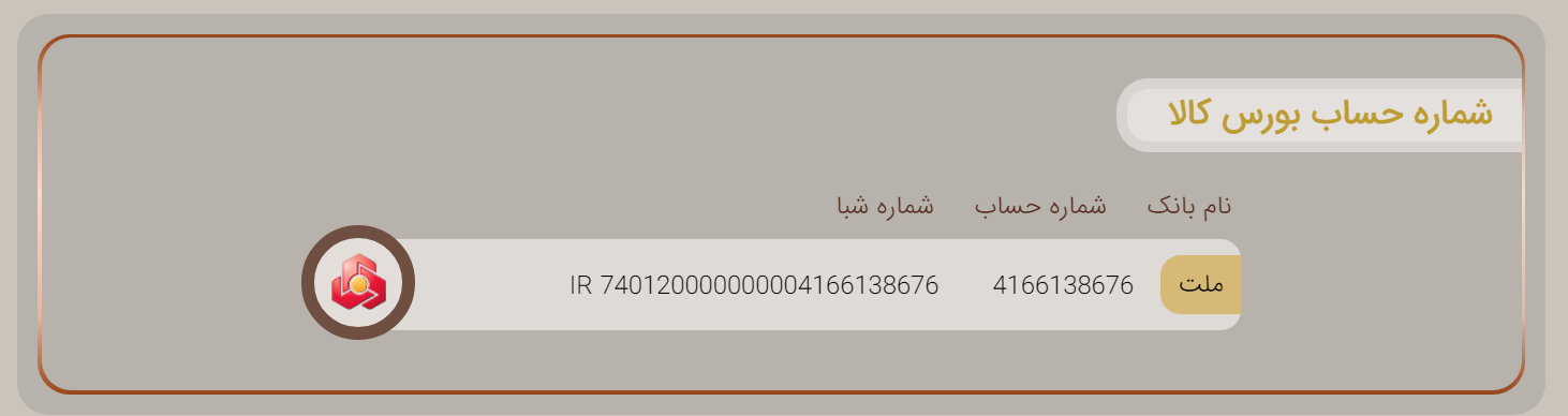 شماره حساب بورس کالا کارگزاری بانک آینده