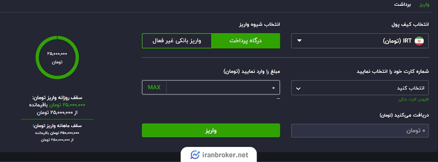 واریز ریالی در صرافی تیبوبیت