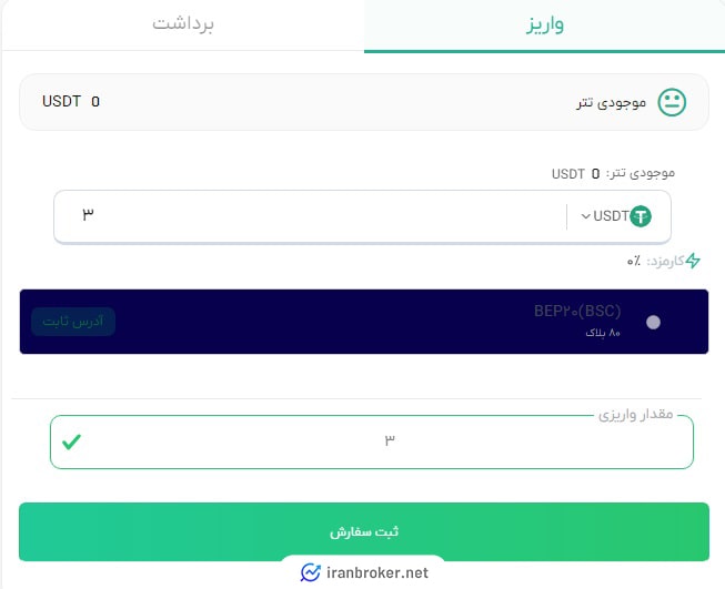 واریز رمزارز صرافی ایراتکس