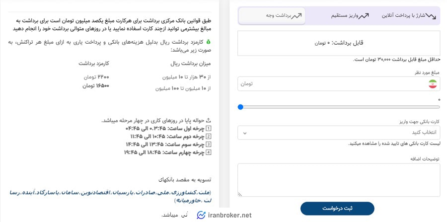 برداشت ریالی صرافی آذرتتر