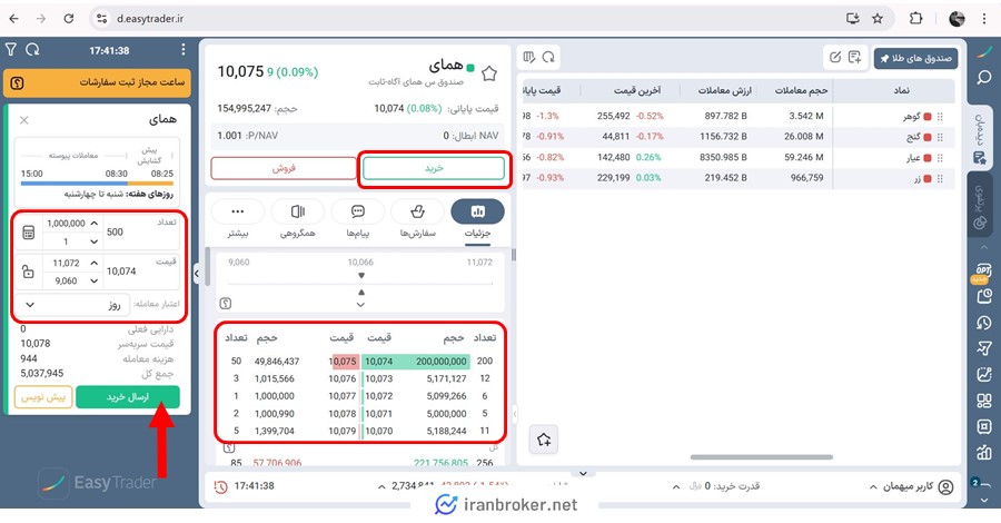 آموزش تصویری نحوه خرید صندوق طلای همای آگاه