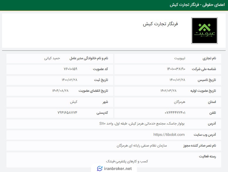 عضویت صرافی تیبوبیت در سازمان نظام صنفی رایانه‌ای