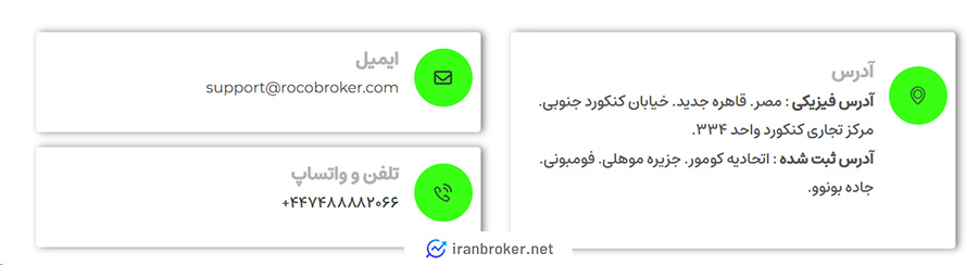 ارتباط با پشتیبانی در بروکر روکو