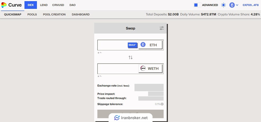 اتصال کیف پول به صرافی کرو فایننس