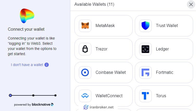 اتصال کیف پول به صرافی کرو فایننس