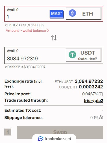 سواپ ارز دیجیتال در صرافی کرو فایننس