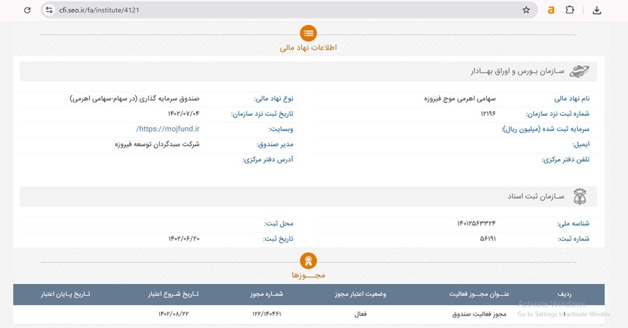 مجوز صندوق اهرمی موج