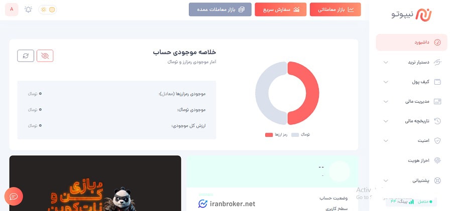 داشبورد صرافی نیپوتو