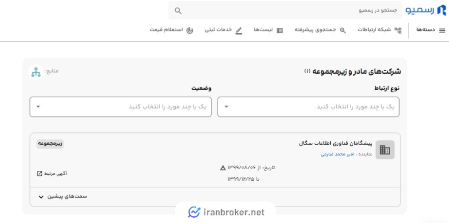 زیر مجموعه کارگزاری اطمینان سهم