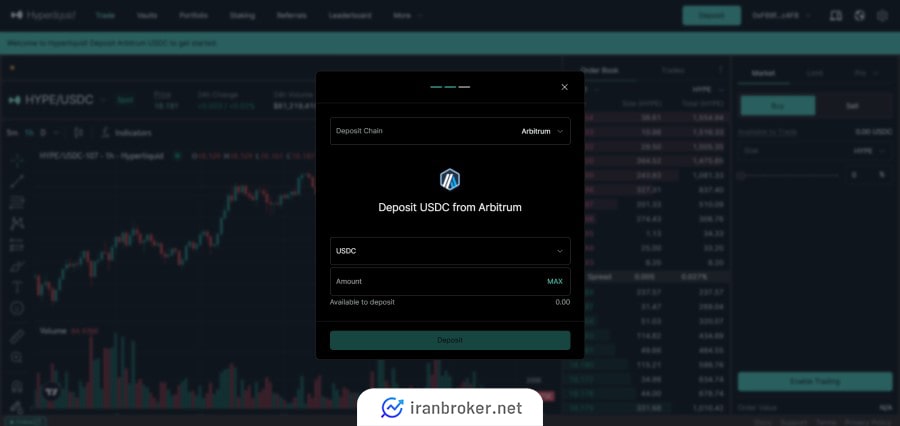 واریز ارز دیجیتال به صرافی هایپرلیکویید