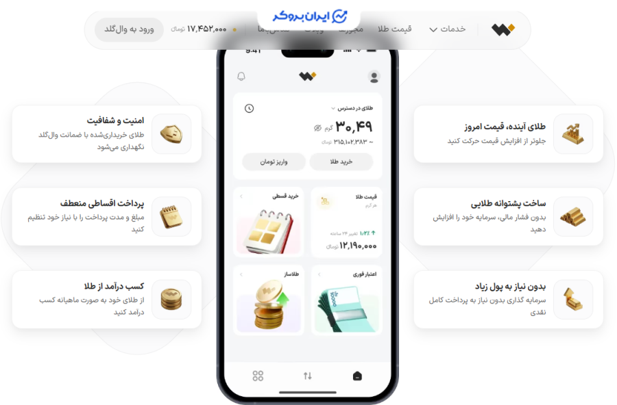 صفحه اصلی وال گلد و ویژگی های آن