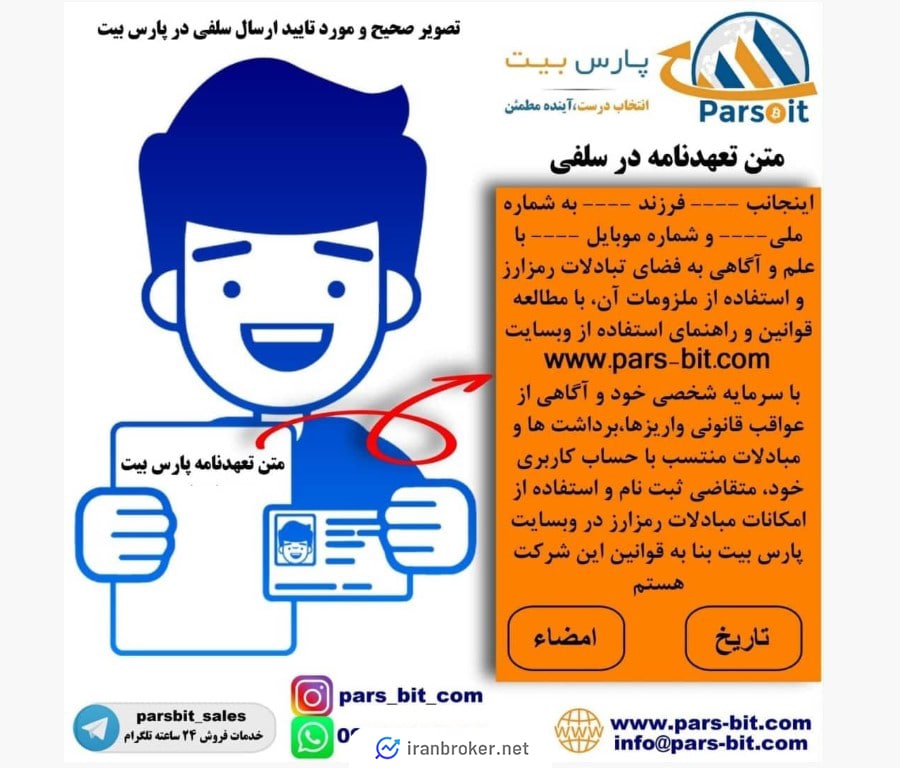تعهد نامه در صرافی پارس بیت