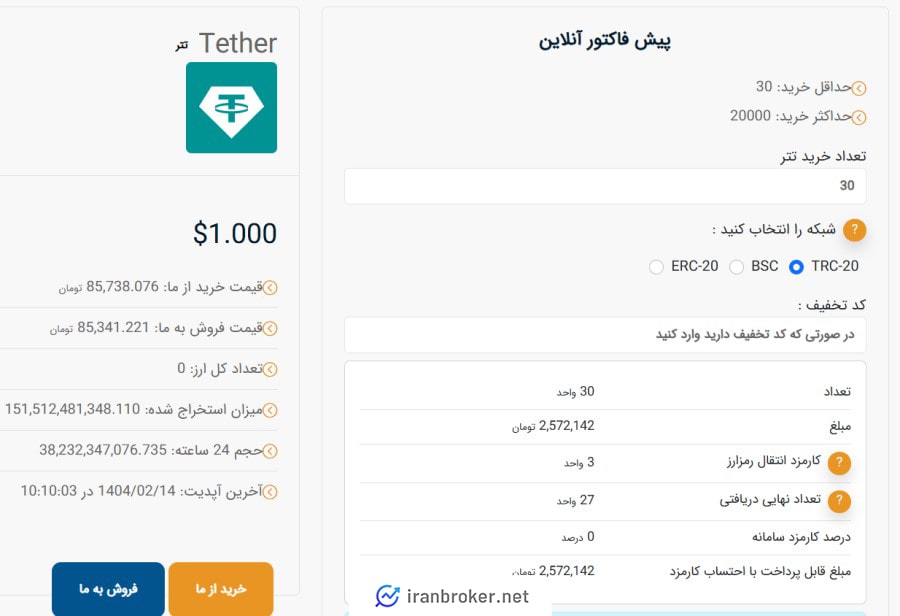 پیش فاکتور صرافی پارس بیت