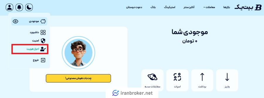 احراز هویت در صرافی بیت یک