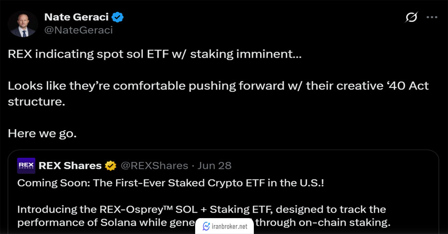 نیت گراسی در مورد ETF سولانا